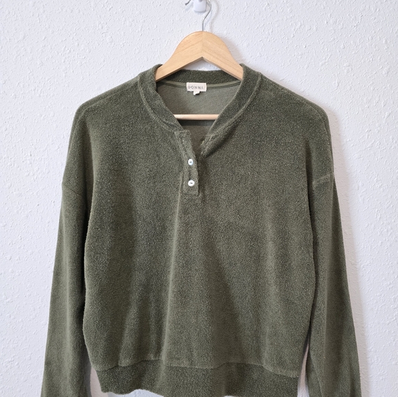 Donni Green Terry Henley Sweater XS - Picture 3 of 7